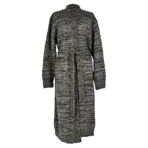 Dries Van Noten Long Cardigan in Grey Alpaca Wool